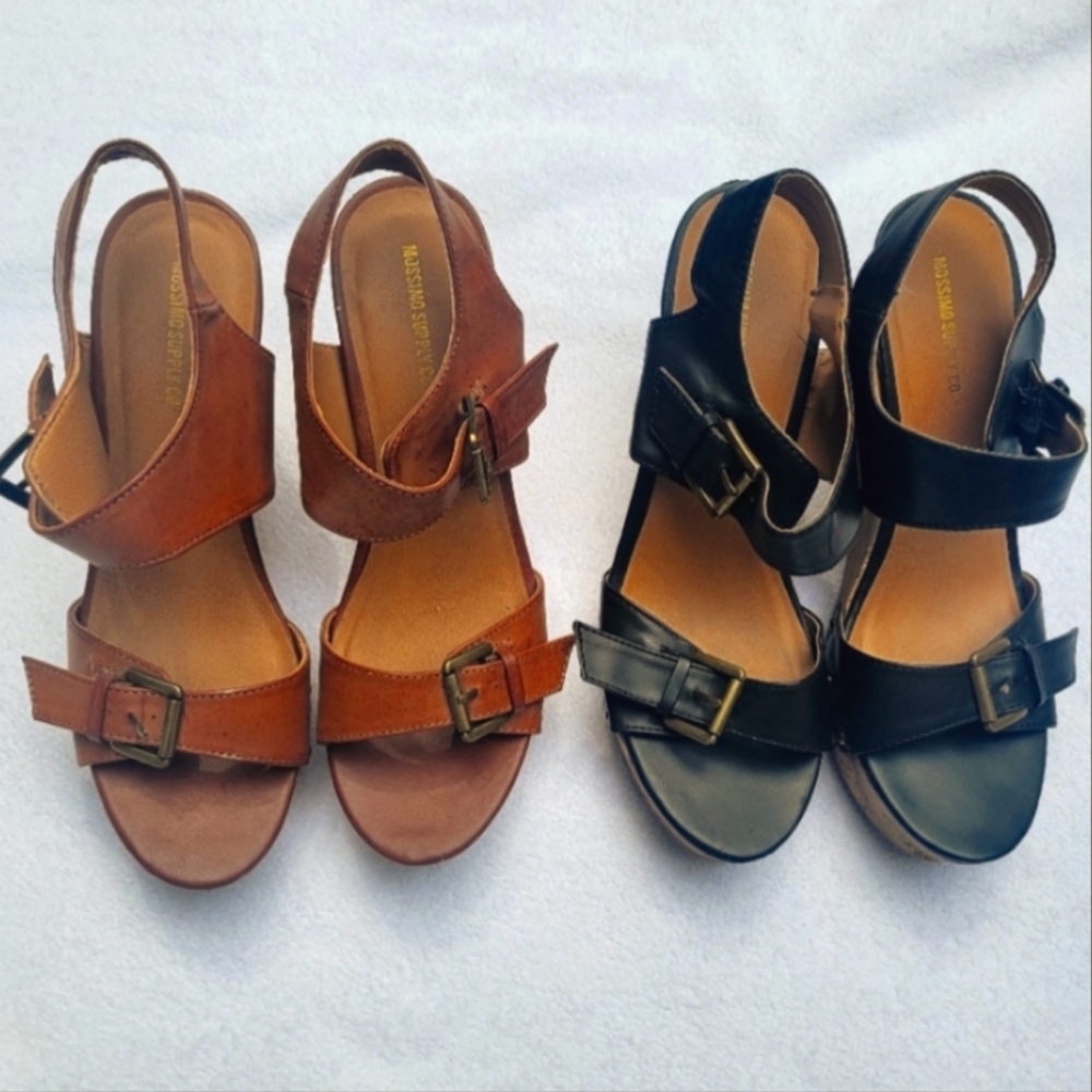 Size 8 wedges (2 pair) brown black *Final price*